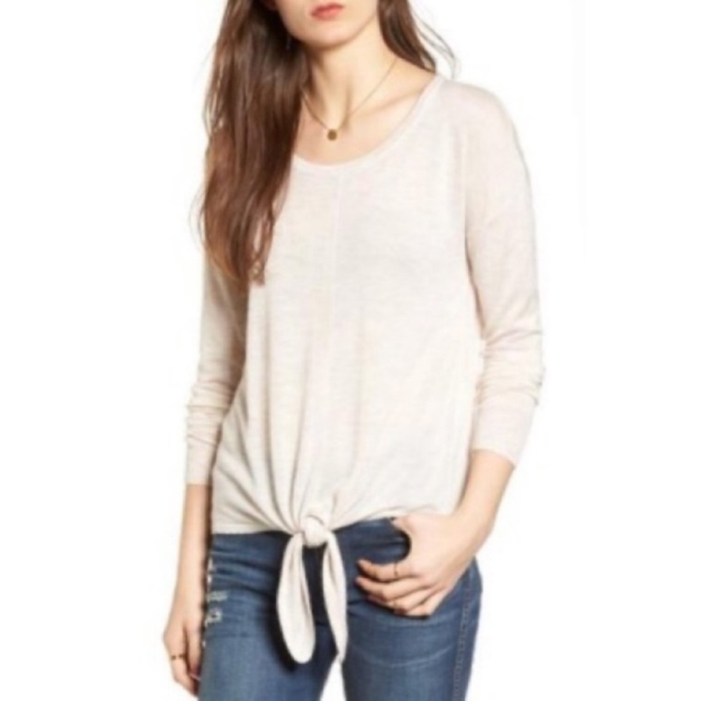 Madewell Modern Tie Front Long-Sleeve Sweater